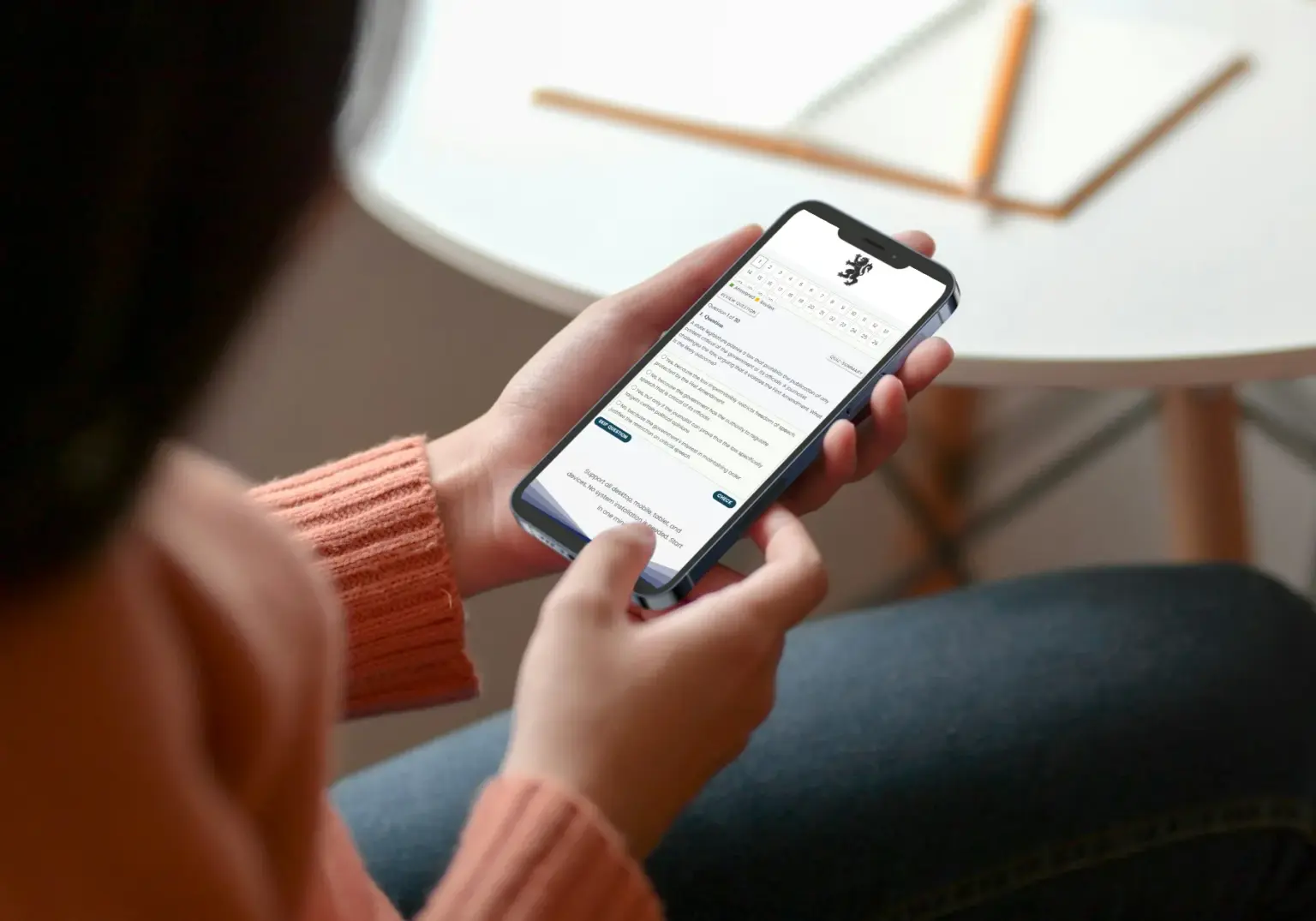 Candidate using RE5 Exam Prep on mobile